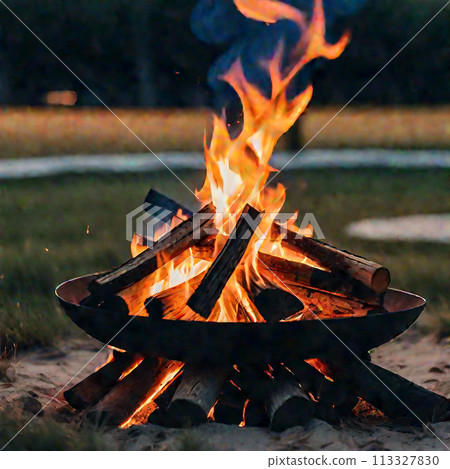 Bonfire at the campsite 113327830