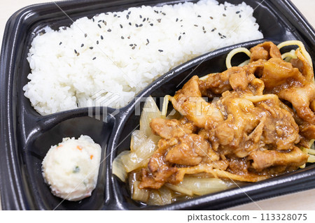 美味的豬肉薑烤午餐盒 113328075