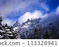 藍天白雲下的雪山 113328941
