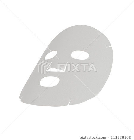 Sheet mask 3D rendering, face mask, facial mask, cut out for compositing Sheet mask 3D rendering, face mask, facial mask, cut out for compositing 113329108