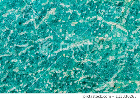 Macro of mineral stone amazonite on white background Macro of mineral stone amazonite on white background 113330265