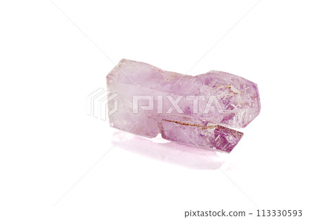Amethyst Crystal Druse  macro mineral on white background Amethyst Crystal Druse  macro mineral on white background 113330593