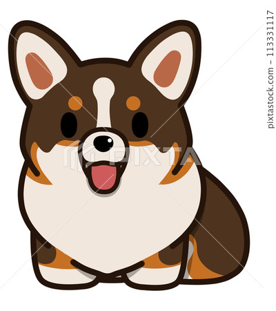 Smiling sitting tailless corgi (tri-color) Smiling sitting tailless corgi (tri-color) 113331117
