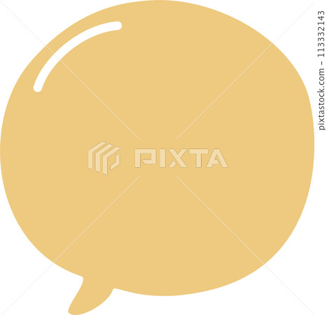 Colorful pastel yellow color speech bubble balloon, icon sticker memo keyword planner text box banner, flat png transparent element design 113332143