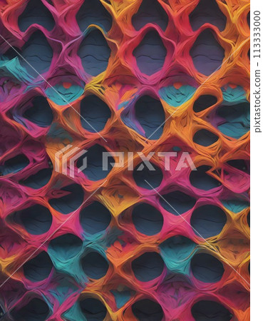 Interconnected Geometric Shapes in Neon Purple, Blue, and Orange, Illuminated Modern Vibrant Pattern Texture, Generative AI Interconnected Geometric Shapes in Neon Purple, Blue, and Orange, Illuminated Modern Vibrant Pattern Texture, Generative AI 113333000