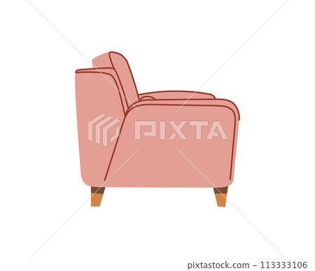 Pink armchair scandinavian isolated on white backgroundFor the interiors of rooms. Vector illustration flat style Pink armchair scandinavian isolated on white backgroundFor the interiors of rooms. Vector illustration flat style 113333106