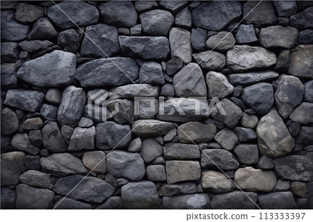 Neatly stacked rough cut stone wall texture background. 113333397