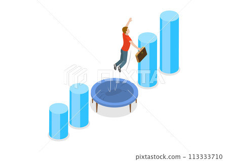 3D Isometric Flat Conceptual Illustration of Obstacles Overcoming 3D Isometric Flat Conceptual Illustration of Obstacles Overcoming 113333710