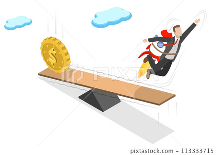 3D Isometric Flat Conceptual Illustration of Capital Injection 3D Isometric Flat Conceptual Illustration of Capital Injection 113333715