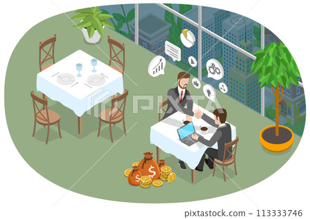 3D Isometric Flat  Conceptual Illustration of Successful Partnership 3D Isometric Flat  Conceptual Illustration of Successful Partnership 113333746