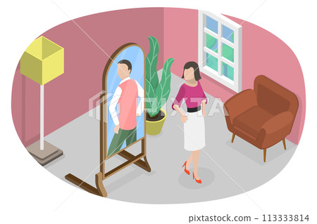 3D Isometric Flat Conceptual Illustration of Gender Identity 3D Isometric Flat Conceptual Illustration of Gender Identity 113333814