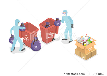 3D Isometric Flat Conceptual Illustration of Medicine Recycle 3D Isometric Flat Conceptual Illustration of Medicine Recycle 113333862