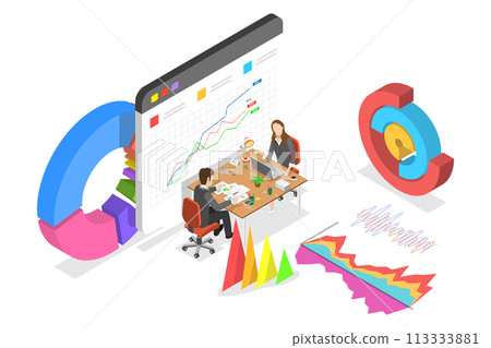 3D Isometric Flat Conceptual Illustration of Financial Audit 3D Isometric Flat Conceptual Illustration of Financial Audit 113333881
