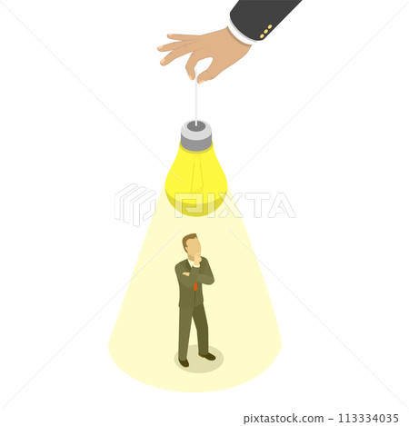 3D Isometric Flat  Conceptual Illustration of Inspiration 113334035