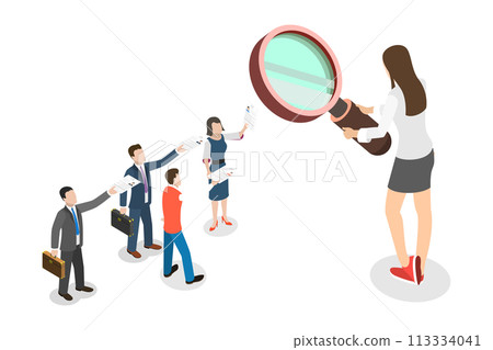 3D Isometric Flat Conceptual Illustration of Human Resources 3D Isometric Flat Conceptual Illustration of Human Resources 113334041