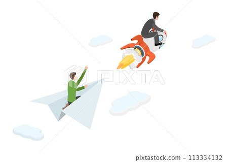 3D Isometric Flat Conceptual Illustration of Business Advantage 3D Isometric Flat Conceptual Illustration of Business Advantage 113334132