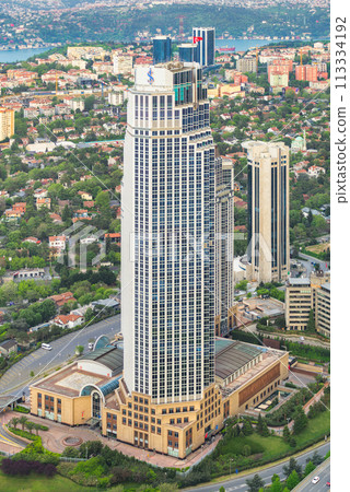 Headquarters of Isbank commercial bank, at Levent district of Istanbul, Turkey. Photo taken from Istanbul Sapphire 113334192