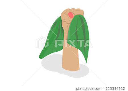 3D Isometric Flat  Conceptual Illustration of My Body My Choice 113334312