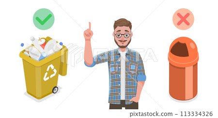 Illustration of Plastic Sorting Illustration of Plastic Sorting 113334326