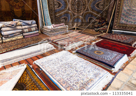 Assortment of oriental silk carpets for sale 113335041