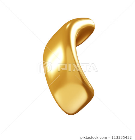 Birthday party popper golden confetti streamer element. 3d render illustration. Surprise or winner congratulation gold serpentine ribbons. Fly and float party decor after explosion of firecracker. Birthday party popper golden confetti streamer element. 3d render illustration. Surprise or winner congratulation gold serpentine ribbons. Fly and float party decor after explosion of firecracker. 113335432
