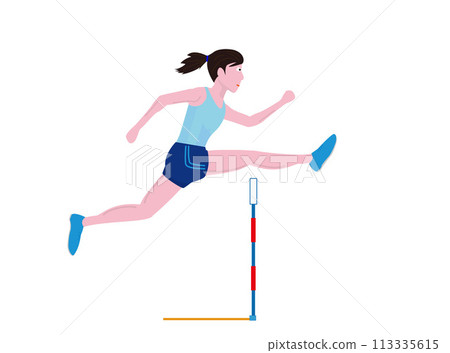 這是女子100公尺跨欄比賽的插圖。 113335615