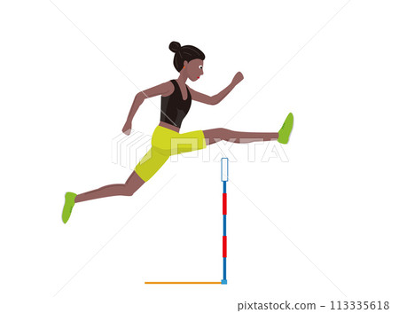 Illustration of the women's 100m hurdles competition. Illustration of the women's 100m hurdles competition. 113335618