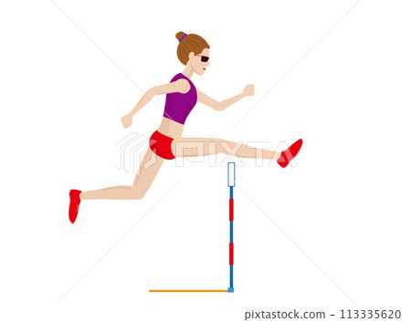 Illustration of the women's 100m hurdles competition. 113335620