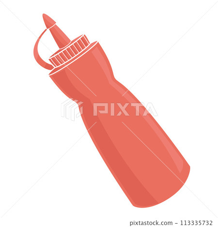 red plastic sauce bottle 113335732