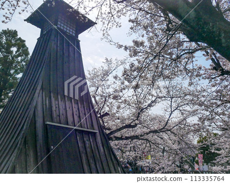 Ogaki Sumiyoshi Lighthouse in spring 113335764