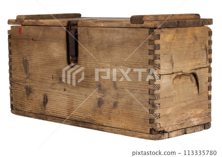 army ammunition wooden crate. top view. 113335780
