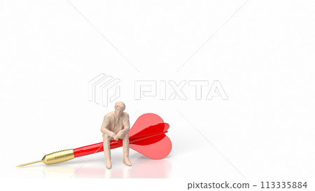 The red dart and man figure Business concept 3d rendering. The red dart and man figure Business concept 3d rendering. 113335884