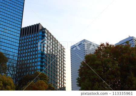 Early morning Osaka cityscape 113335961