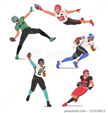 Rugby Players Sprint, Tackle, Pass And Weaving Through Opponents With Strength And Agility. They Scrum, Ruck 113336615