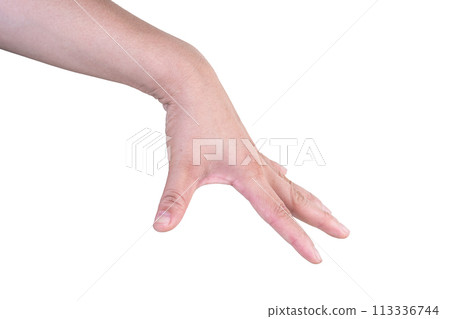 hand on isolated background clipping path hand on isolated background clipping path 113336744
