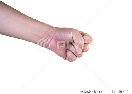 hand on isolated background clipping path 113336745
