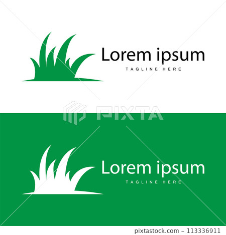 Farm illustration green grass logo design simple natural grass vector template Farm illustration green grass logo design simple natural grass vector template 113336911
