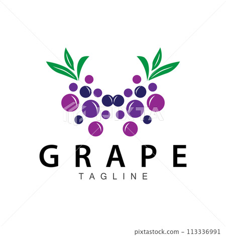 Grape Logo, Garden Vector, Fresh Purple Fruit, Wine Brand Design, Simple Illustration Template Grape Logo, Garden Vector, Fresh Purple Fruit, Wine Brand Design, Simple Illustration Template 113336991