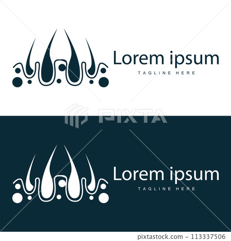 Hair care logo design simple hair skin care silhouette illustration vector template 113337506