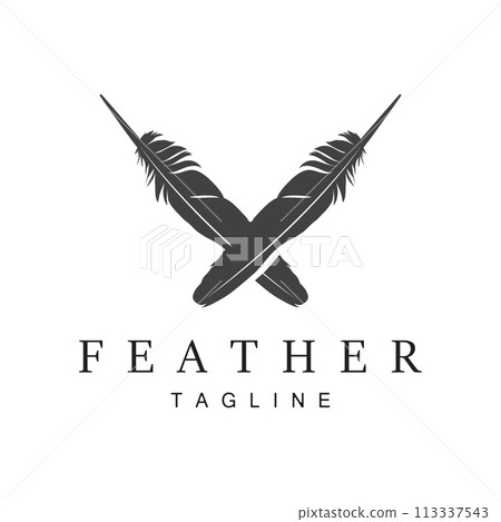 Feather Silhouette Logo, Author Design Luxury Simple Elegant Vector Illustration Template Feather Silhouette Logo, Author Design Luxury Simple Elegant Vector Illustration Template 113337543