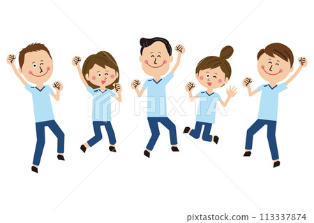 五位流行物理治療師、職能治療師和語言治療師臉上都帶著微笑跳了起來。 113337874