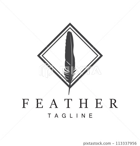 Feather Silhouette Logo, Author Design Luxury Simple Elegant Vector Illustration Template Feather Silhouette Logo, Author Design Luxury Simple Elegant Vector Illustration Template 113337956