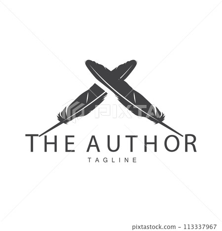 Feather Silhouette Logo, Author Design Luxury Simple Elegant Vector Illustration Template Feather Silhouette Logo, Author Design Luxury Simple Elegant Vector Illustration Template 113337967
