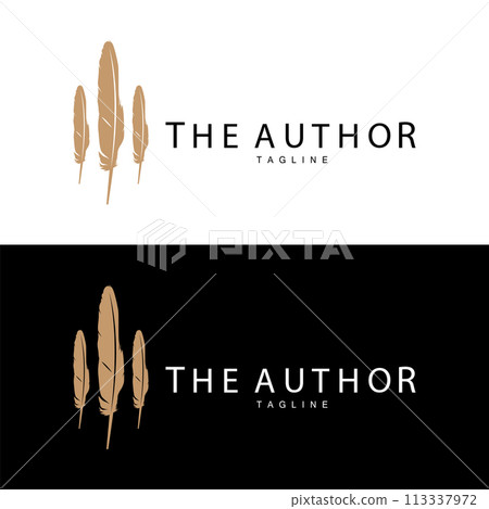Feather Silhouette Logo, Author Design Luxury Simple Elegant Vector Illustration Template Feather Silhouette Logo, Author Design Luxury Simple Elegant Vector Illustration Template 113337972