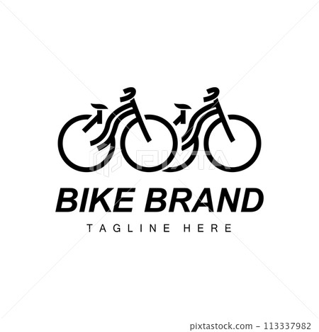 Sport bicycle logo design simple vehicle bike silhouette icon vector Sport bicycle logo design simple vehicle bike silhouette icon vector 113337982