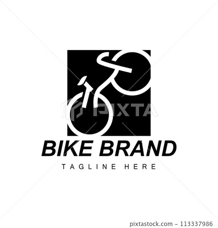 Sport bicycle logo design simple vehicle bike silhouette icon vector 113337986