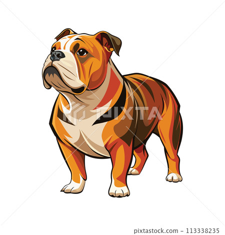 English Bulldog Icon Design: 3D Vector Illustration Clipart Isolated for Timeless Logo Branding 113338235