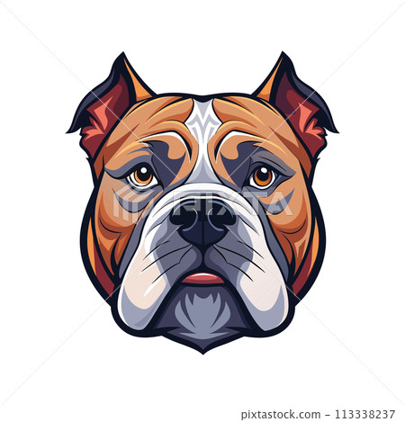 English Bulldog Icon Design: 3D Vector Illustration Clipart Isolated for Timeless Logo Branding 113338237