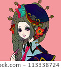 花魁 x 警察花魁可愛女孩插畫 113338724