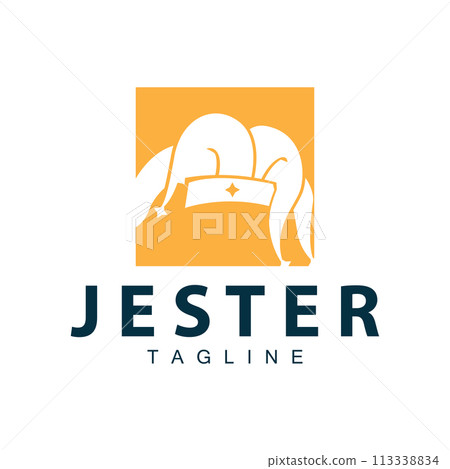 Simple colorful clown hat logo simple circus comedian equipment design template illustration 113338834